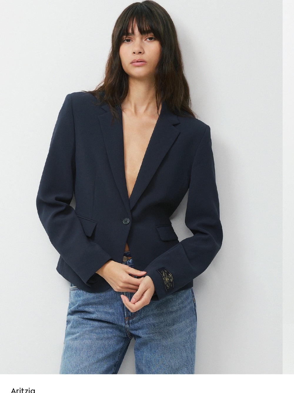 Aritzia Dark Navy Etiquette Blazer - Crepette